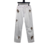 Chrome Heart White Leopard Cross Jeans