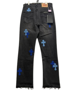 Chrome Hearts Black and Blue Cross Jeans