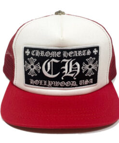 Chrome Hearts CH Hollywood Trucker Hat – Red White