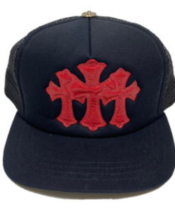 Chrome Hearts Cemetery Trucker Hat – Black-Red