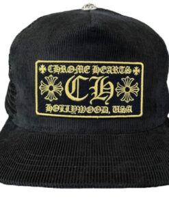 Chrome Hearts Hollywood Corduroy Trucker Hat – Black-Gold