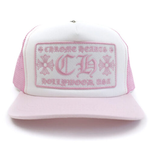 Chrome Hearts Hollywood Trucker Hat – Pink White