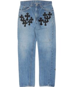 Chrome Hearts Levi’s Cross Patch Jeans – Blue