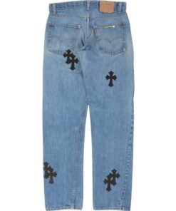 Chrome Hearts Levi’s Cross Patch Jeans – Blue