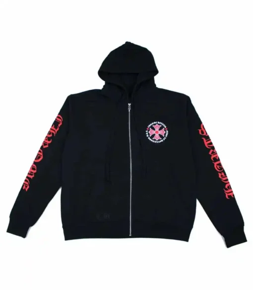 Chrome Hearts Made In Hollywood Plus Cross Zip Up Hoodie – Black