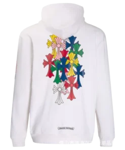 Chrome Hearts Multi Color Cross Hoodie – White