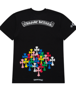 Chrome Hearts Multi Color Cross Scroll Tee – Black